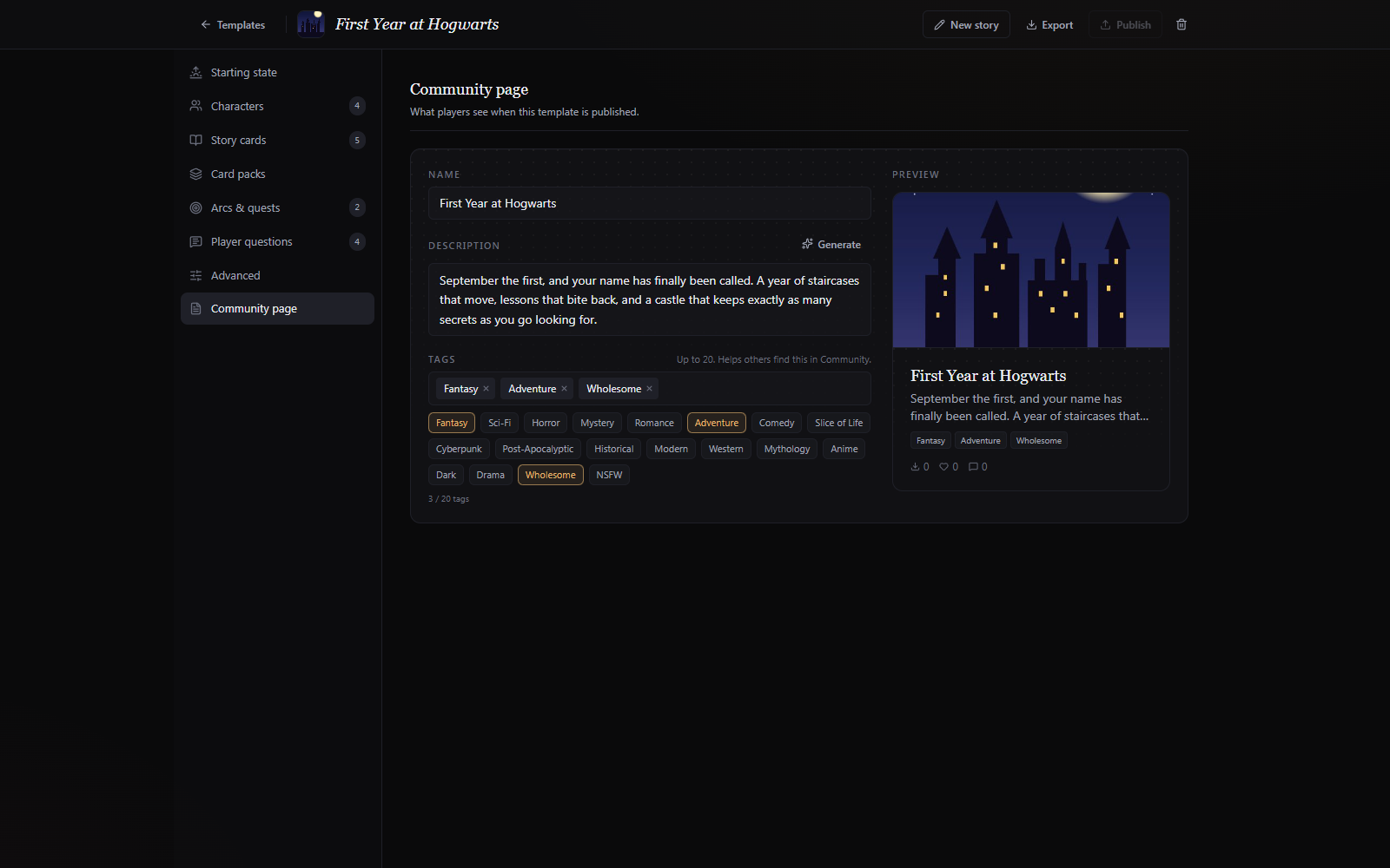 The Community page section